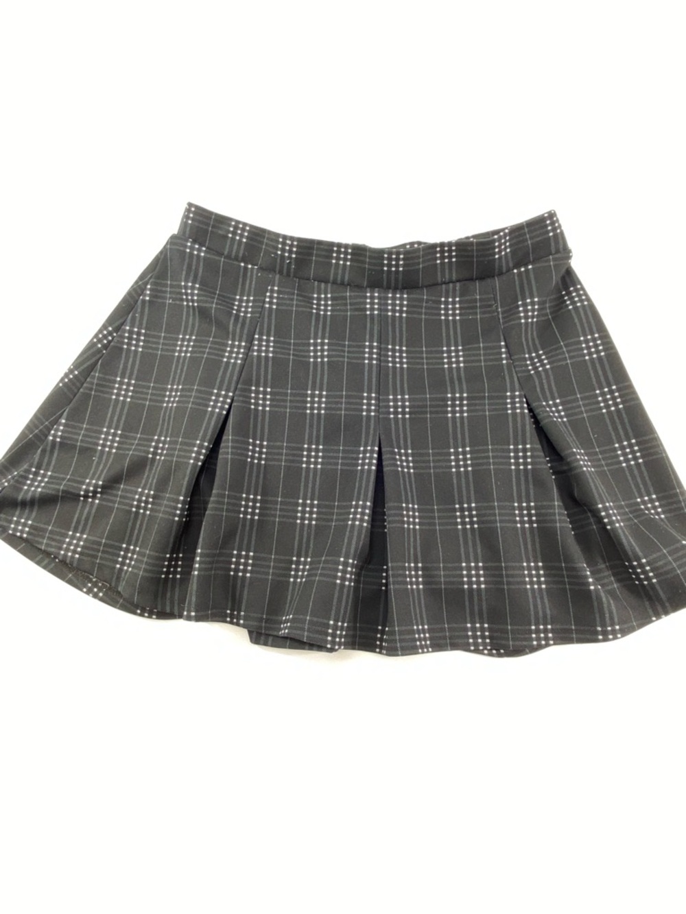 American Original Rewash Brand Black White Plaid Pleated Skirt - Women's Size:L